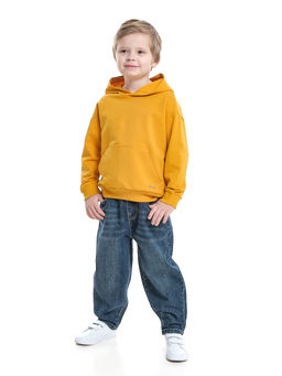 Толстовка с капюшоном 22-6018 горчичный - Mini maxi фото 2