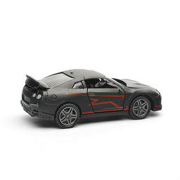 Чёрная инерционная машинка Спорткар со спойлером die-cast,1:32, открывающиеся двери