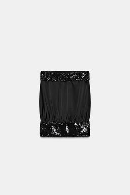 BANDEAU TOP WITH COMBINED SEQUINS - Zara фото 3