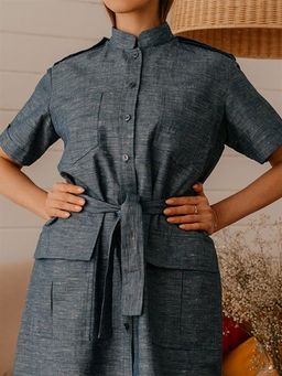 Платье-рубашка женское 100% лен 102Ш