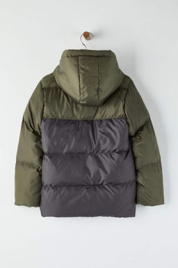 Haki Erkek Cocuk Duz Kapusonlu Regular Mont TKDAW26MO00013 - Trendyolmilla фото 4