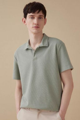 New Regular Fit Basic Duz K?sa Kollu Polo Tisort