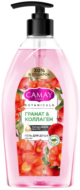 КАМЕЙ гель д/душа 750мл BOTANICALS Гранат&Коллаген