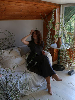 Платье длинное летнее с воланами - Almond фото 10