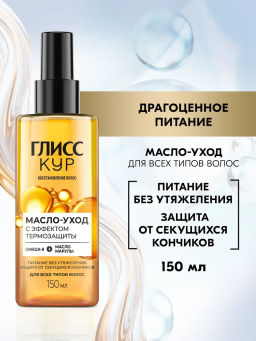ГЛ.КУР масло-уход с эффектом термозащиты 150мл