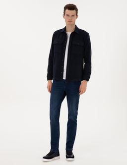 Lacivert Comfort Fit Uzun Kollu G_mlek - Pierre cardin фото 4