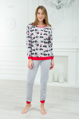Пижама женская из джемпера и брюк из кулирки Олененок кошки