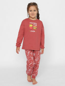 CRB wear/CWJG 50156-28 Комплект для девочки (джемпер, брюки),коралловый/Ex.Cherubino