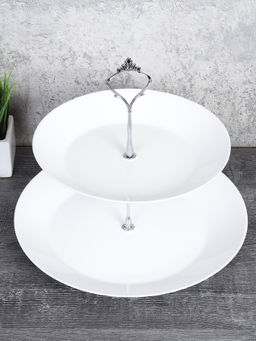 Ваза для фруктов 2-х ярусная Евро Дэй / FLMLQP85/105 (WHITE) /уп 12/ - Галеонтрейд фото 2