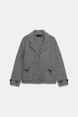 BEADED KNIT CARDIGAN