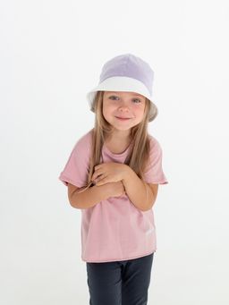 Панамка трикотажная вязаная (Молоко/Лаванда) - Jumbi фото 5