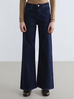 Y?ksek Bel Wideleg Kad?n Jean Pantolon