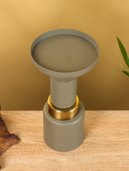 Подсвечник на 1 свечу текстурный «Графитовый», 10.5×10.5×19.5 см