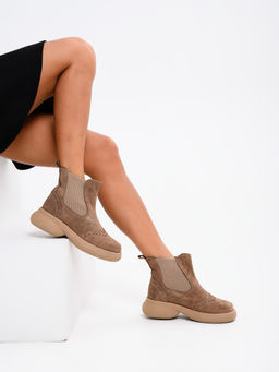 Челси 332.927ka.Серо-коричневая замша/байка