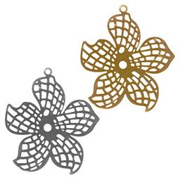 Zlatka Филигранные элементы FDP-005 4 см цветок 2 шт СК/Распродажа под золото  фото 4