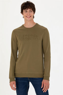 Мужской базовый свитшот цвета хаки Неожиданная скидка в корзине - U.s. polo assn фото 3
