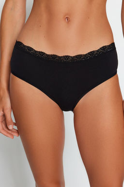 Trendyolmilla Siyah 3lu Pamuklu Dantelli Rahat Kal?p Hipster Orme Kulot THMAW24KU00009  фото 4