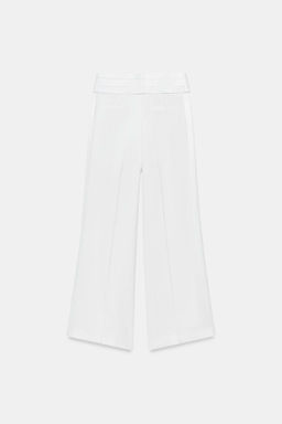 LINEN BLEND CUMMERBUND TROUSERS ZW COLLECTION - Zara фото 6