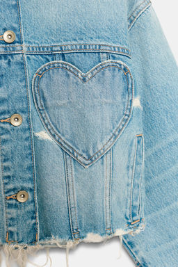 CAZADORA DENIM TRF CORAZONES / Azul - Zara фото 7