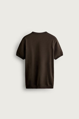 CAMISETA PUNTO REGULAR FIT B?SICO / Chocolate - Zara фото 9