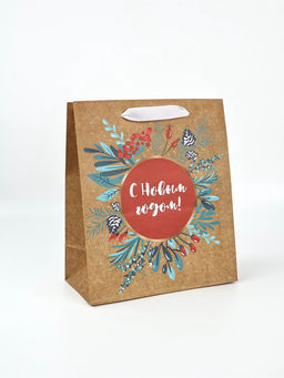 Набор пакетов крафтовых «Новогоднее поздравление»