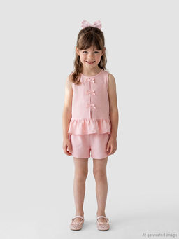 Fiyonklu K?z ?ocuk Bluz ve ?ort