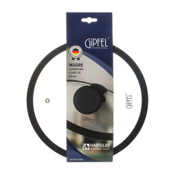 51725 GIPFEL Крышка стеклянная MOORE 24см с силиконовым ободом. Цвет: черный. Материал: закаленное стекло, силикон, нерж. сталь 18/8  фото 4