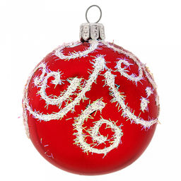 Елочная игрушка шар стеклянная Сияние д6см, цвета микс, ручная художественная роспись, подарочная упаковка (Россия)