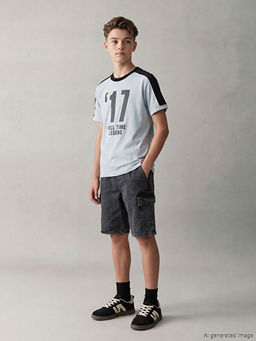 Beli Lastikli Erkek ?ocuk Kargo Jean ?ort