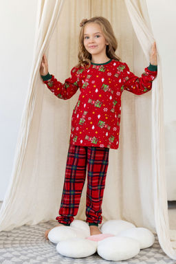 Новогодняя  - детская пижама теплая