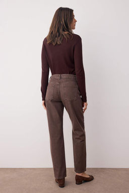 Kahverengi Vintage Y?kama Yuksek Bel Duz Paca Straight Jeans TWOAW26JE00127 - Trendyolmilla фото 4