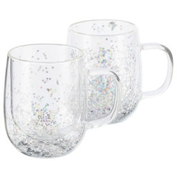 52093 GIPFEL Набор из 2 кружек CHRISTMAS STAR 350 мл с двойными стенками, с декоративным наполнителем. Материал: боросиликатное стекло, ПЭТ.
