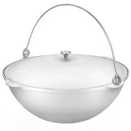 Котел алюминиевый "Походный" 15л, д48см, h18см, литой, металлическая жаропрочная крышка (Россия)