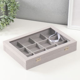 Шкатулка для браслетов «Серый туман», бархат, 5×20×28 см