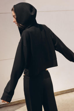 SUDADERA INTERLOCK CAPUCHA / Negro - Zara фото 6