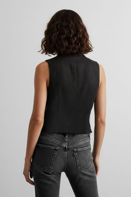 TRENDYOLMILLA Ac?k Haki Fitted Keten Gorunumlu V Yaka Crop Dokuma Yelek TWOSS25YE00028  фото 22