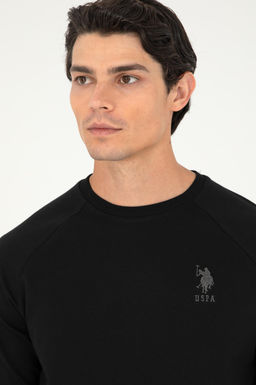 Erkek Siyah Basic Sweatshirt