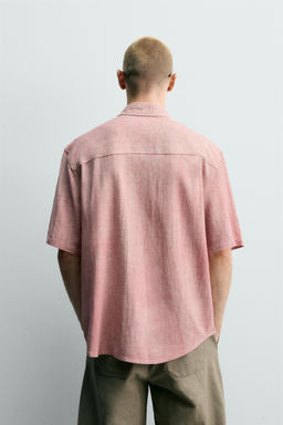 CAMISA RELAXED FIT EFECTO LAVADO / Rosa pastel - Zara фото 4