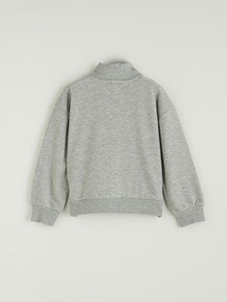 Dik Yaka K?z ?ocuk Sweatshirt