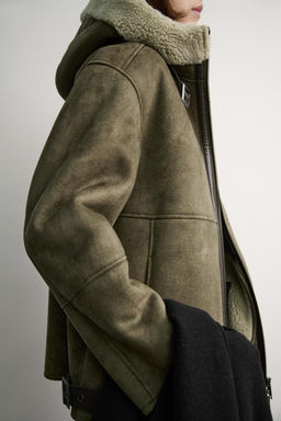 CONTRAST HOODED DOUBLE-FACED JACKET ZW COLLECTION - Zara фото 15