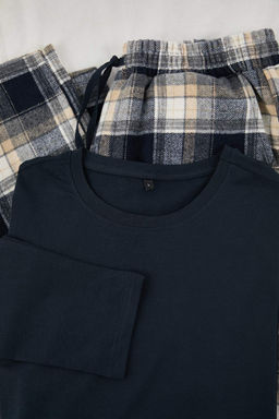 Kahverengi Regular Ekose / Kareli Homewear Pijama Tak?m? TMNAW26PT00061 - Trendyolmilla фото 7