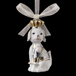 Цена за 12 шт. Украшение ErichKrause Decor Собака Короля золотая 7см