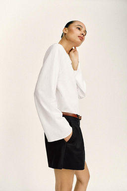 DARTED BERMUDA SHORTS WITH BELT - Zara фото 12