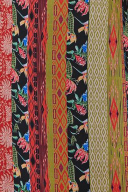 TRENDYOLMILLA Cok Renkli Desenli A-Kesim Ask?l? Midi Astarl? Dokuma Elbise TWOSS23EL00989 фото 9