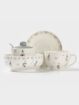 Кружка Доляна «Гуси», 330 мл, фарфор, белая