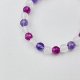 Браслет "Стихия Эфир" из Аметиста, Флюорита и Селенита 16 см