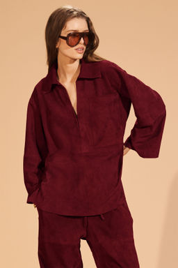 LIMITED EDITION SUEDE LEATHER POCKET SHIRT - Zara фото 2