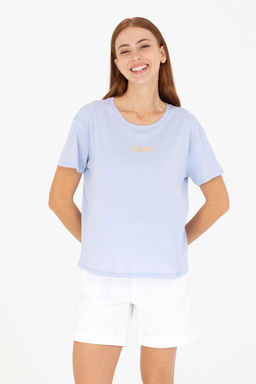 Женская синяя футболка с круглым вырезом Неожиданная скидка в корзине - U.s. polo assn фото 3