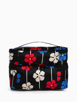 Косметичка - органайзер на молнии, с отделами, с рисунком, чёрная
