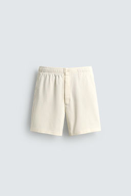 BERMUDA JOGGER REGULAR FIT / Blanco roto